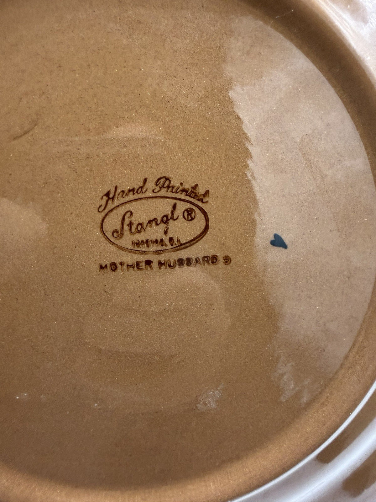 1960's Stangl Pottery kiddieware dinner plate & Bowl MOTHER HUBBARD Painted