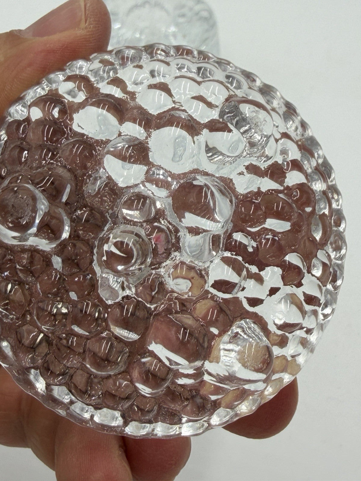 Iittala Crystal  Finland Ultima Thule Pat Wirkkala Design Candle Holders Hobnail