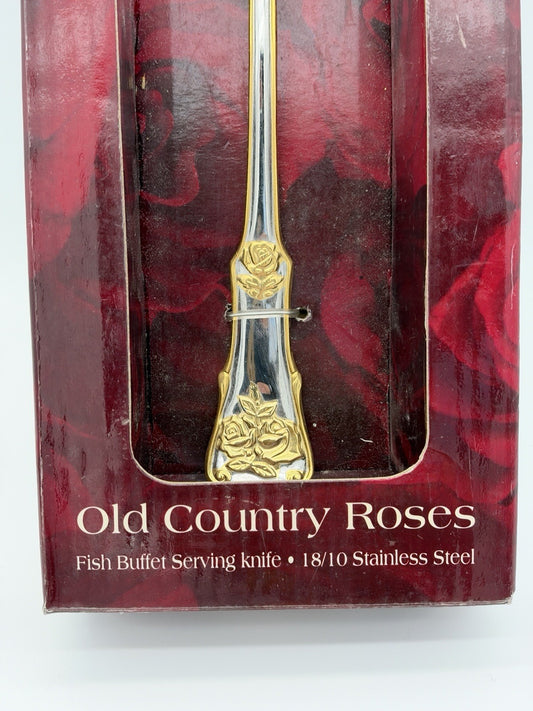 Royal Albert Old Country Roses Fish Buffet Serving Knife Stainless New In Box