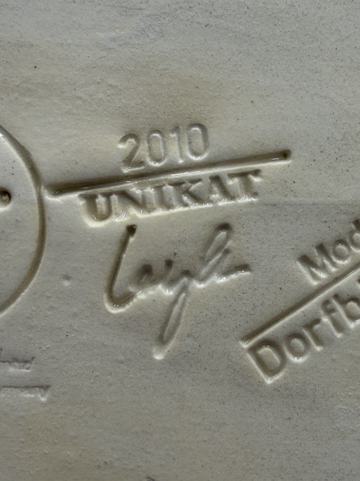 Ursula Leyk Lichthaus Ceramic 2010 house tudor Signed Tea Light Germany Vtg