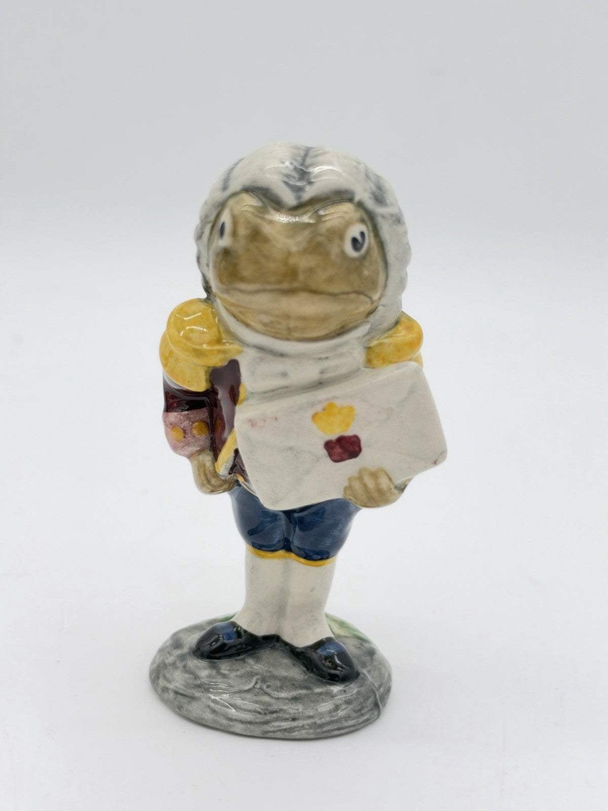Beswick England Porcelain Frog Footman W/letter Alice In Wonderland Figurine 4”