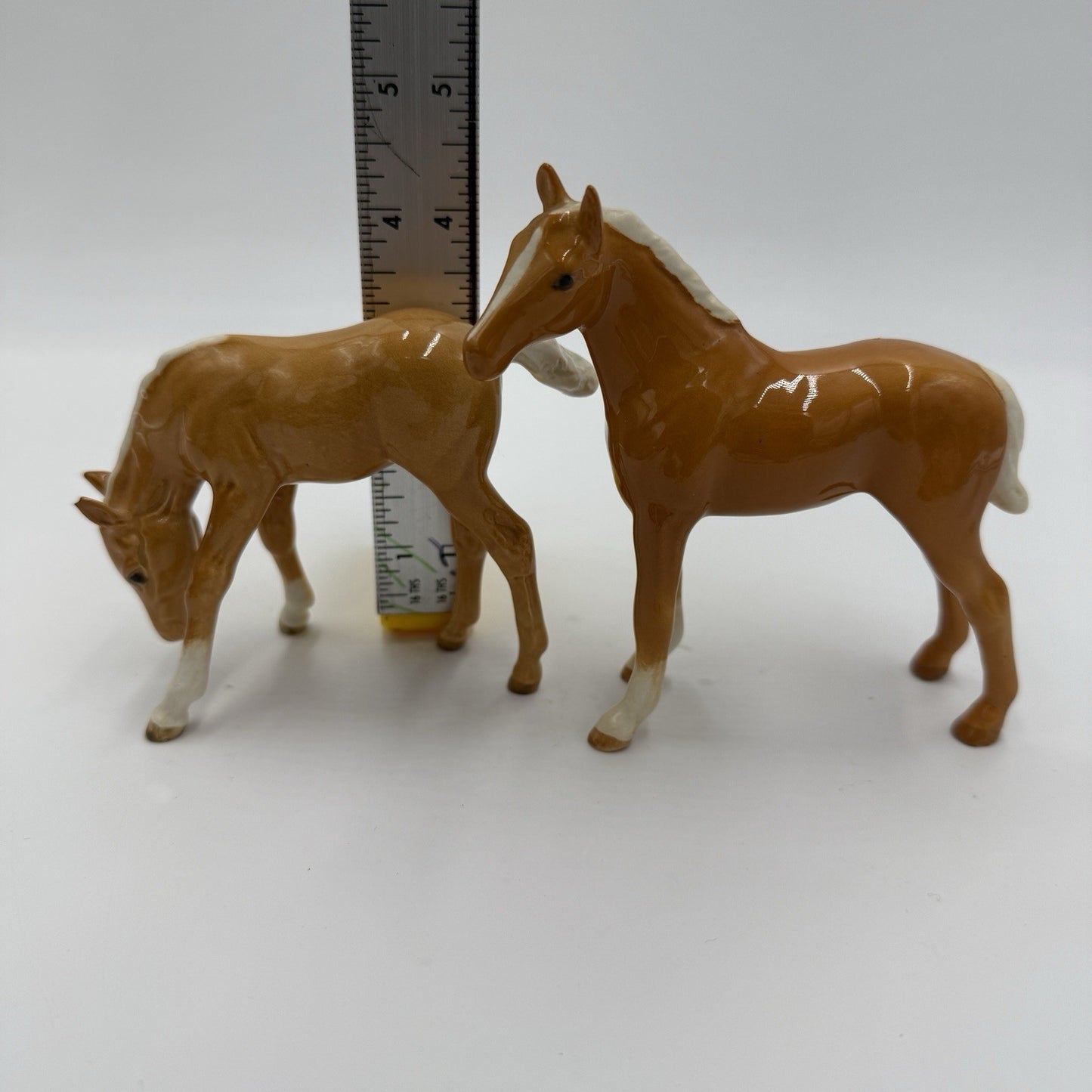 Vintage Beswick England Porcelain Palomino Foals Horses Figurines Pair