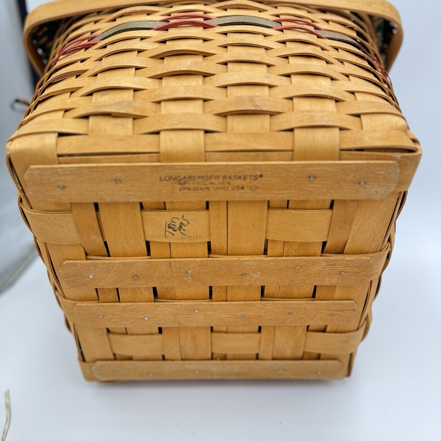 Longaberger 1995 Holiday Hostess Evergreen Basket Set Lid Christmas 9th Edition