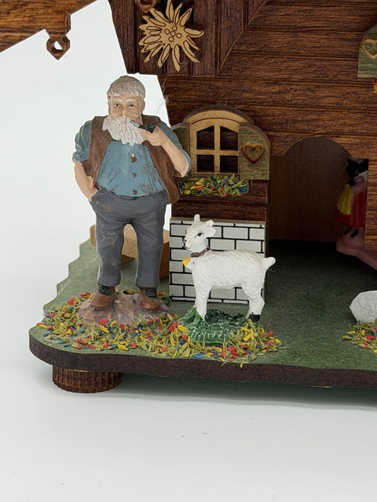 Folk Art Black Forest German Wood Weather House Heidi & Grandpa House Wall Decor