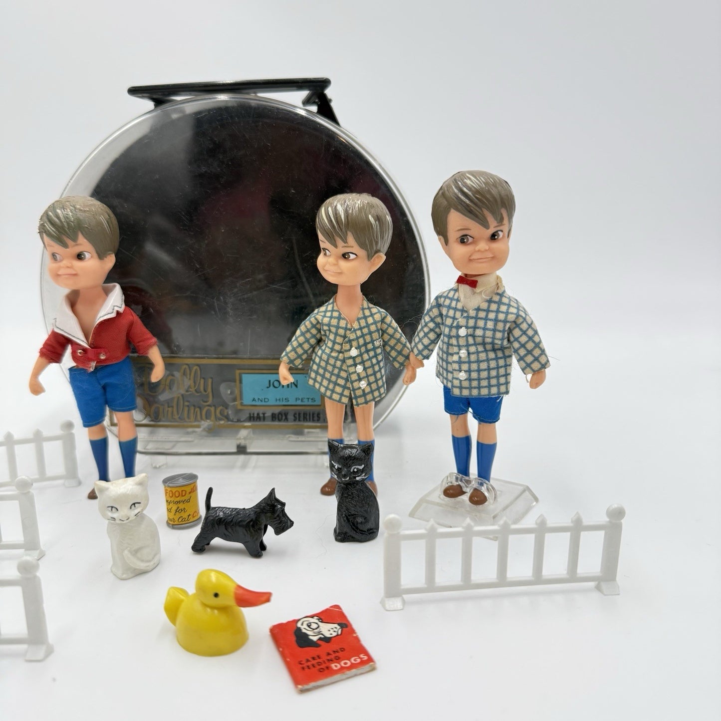 VINTAGE HASBRO DOLLY DARLINGS JOHN and HIS PETS HAT BOX SERIES 1965