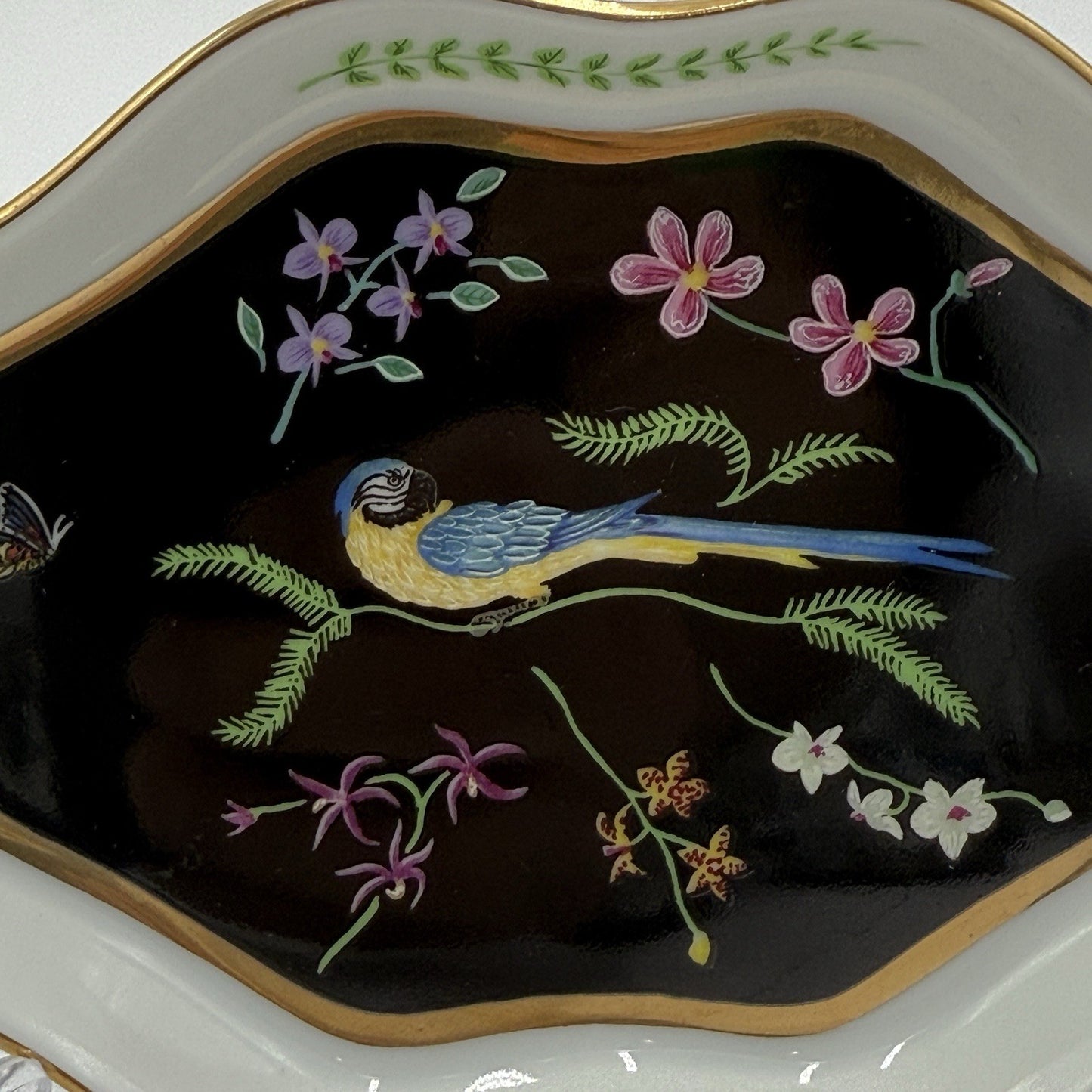 Lynn Chase Design Jaguar Jungle Porcelain Jewelry Tray Hand Painted