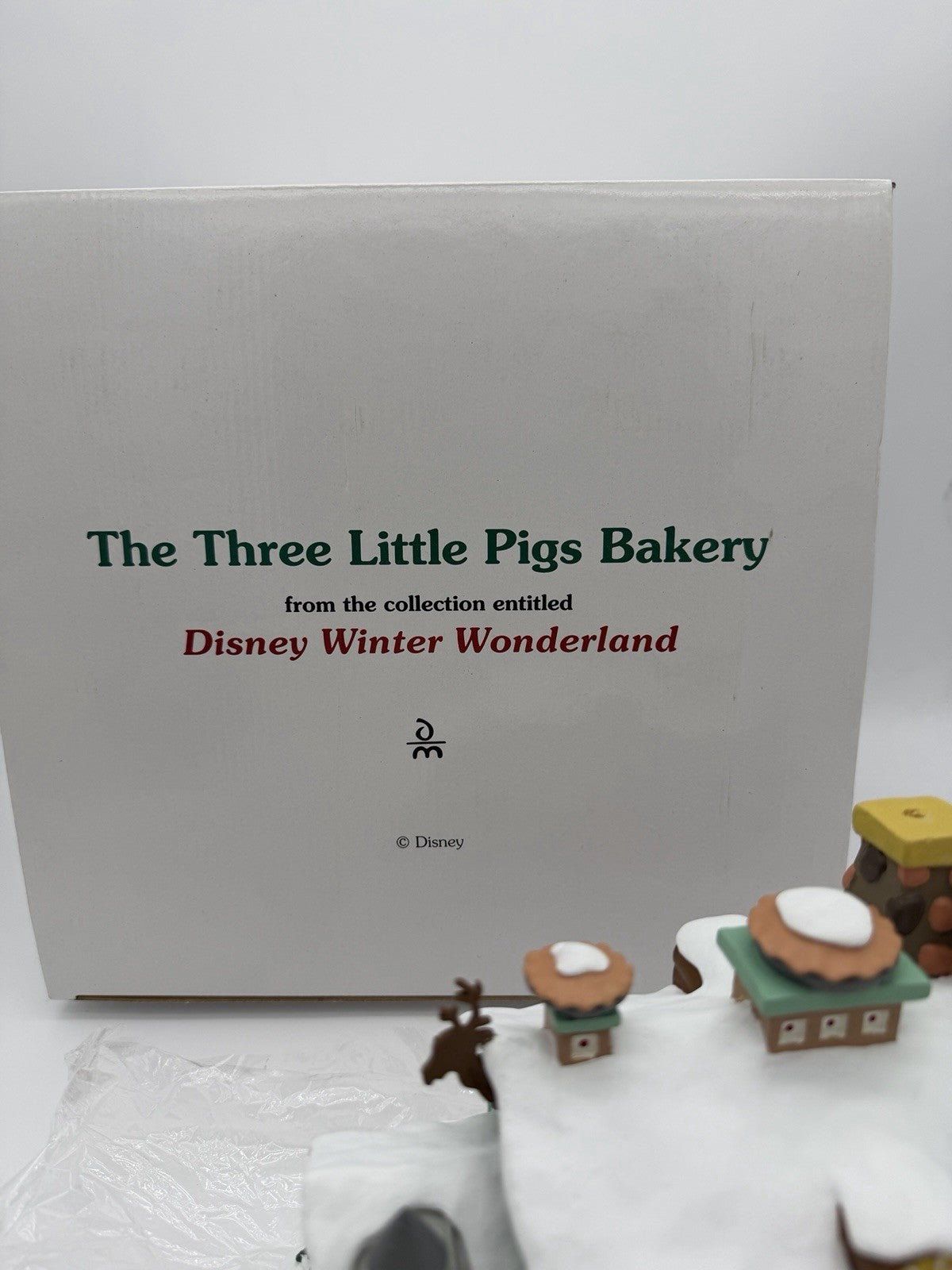 Danbury Mint Disney Winter Wonder Little Pigs Bakery House Village Christmas NIB