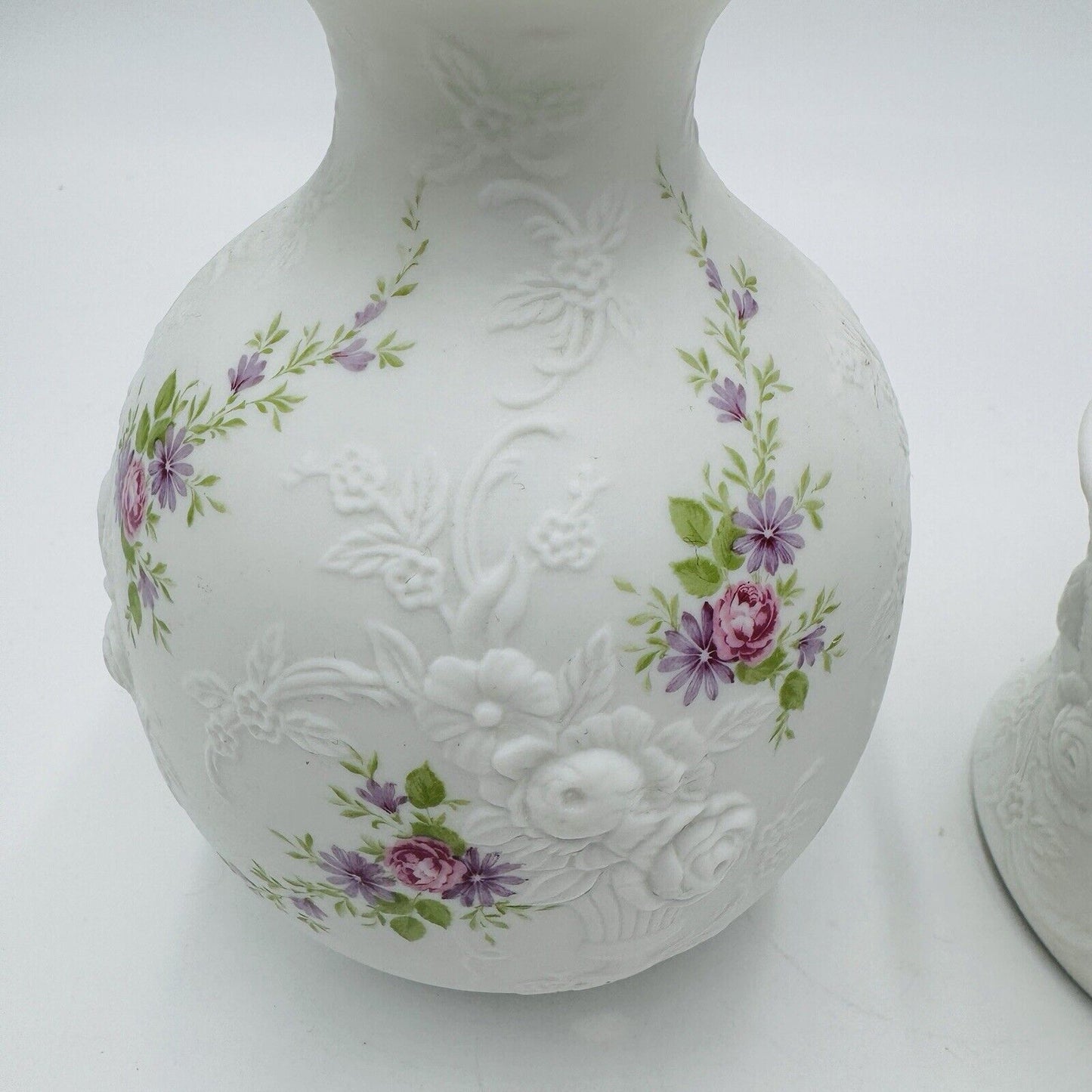 kaiser porcelain W.Germany Monaco patterned bud vase and Votive candleholder Vtg