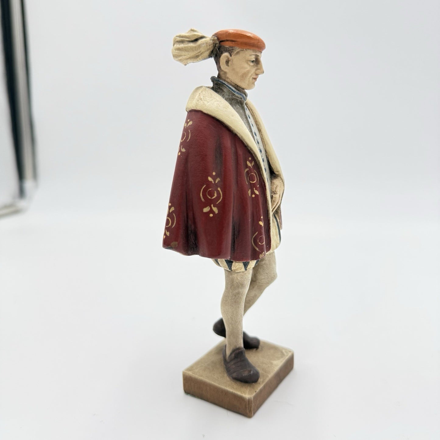 Rare Anri Wood Carving Italy Renaissance Folk Art Figurine 1950 Hand Carved 5.5"