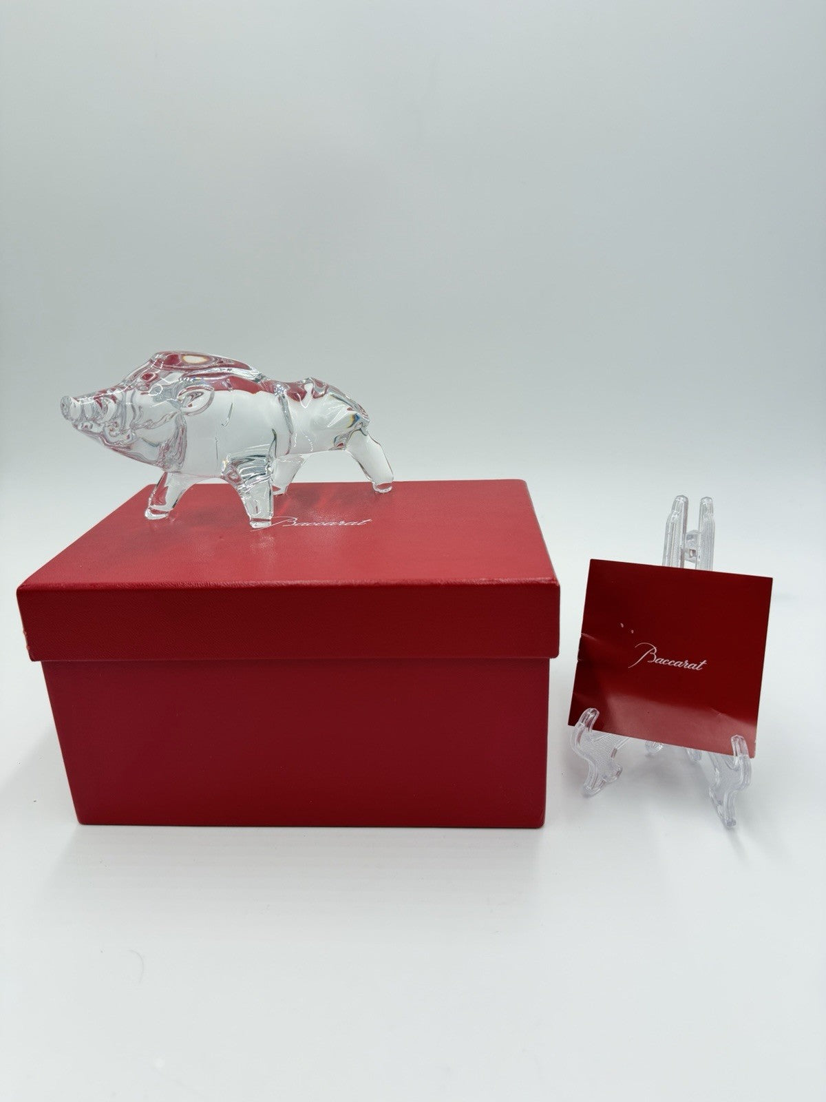 Baccarat France Crystal Zodiac Collection Clear Boar Figurine 2019 NIB Mint