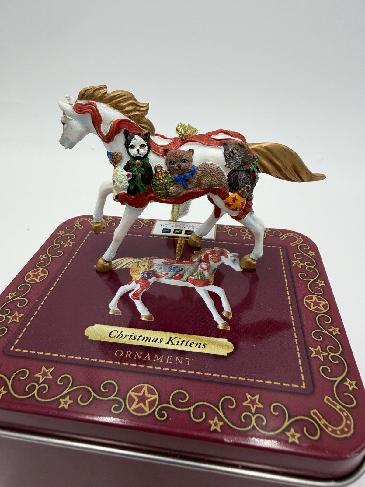 The Trail Of The Painted Ponies Ornament Christmas Kittens Horse 2009 Rare W/box