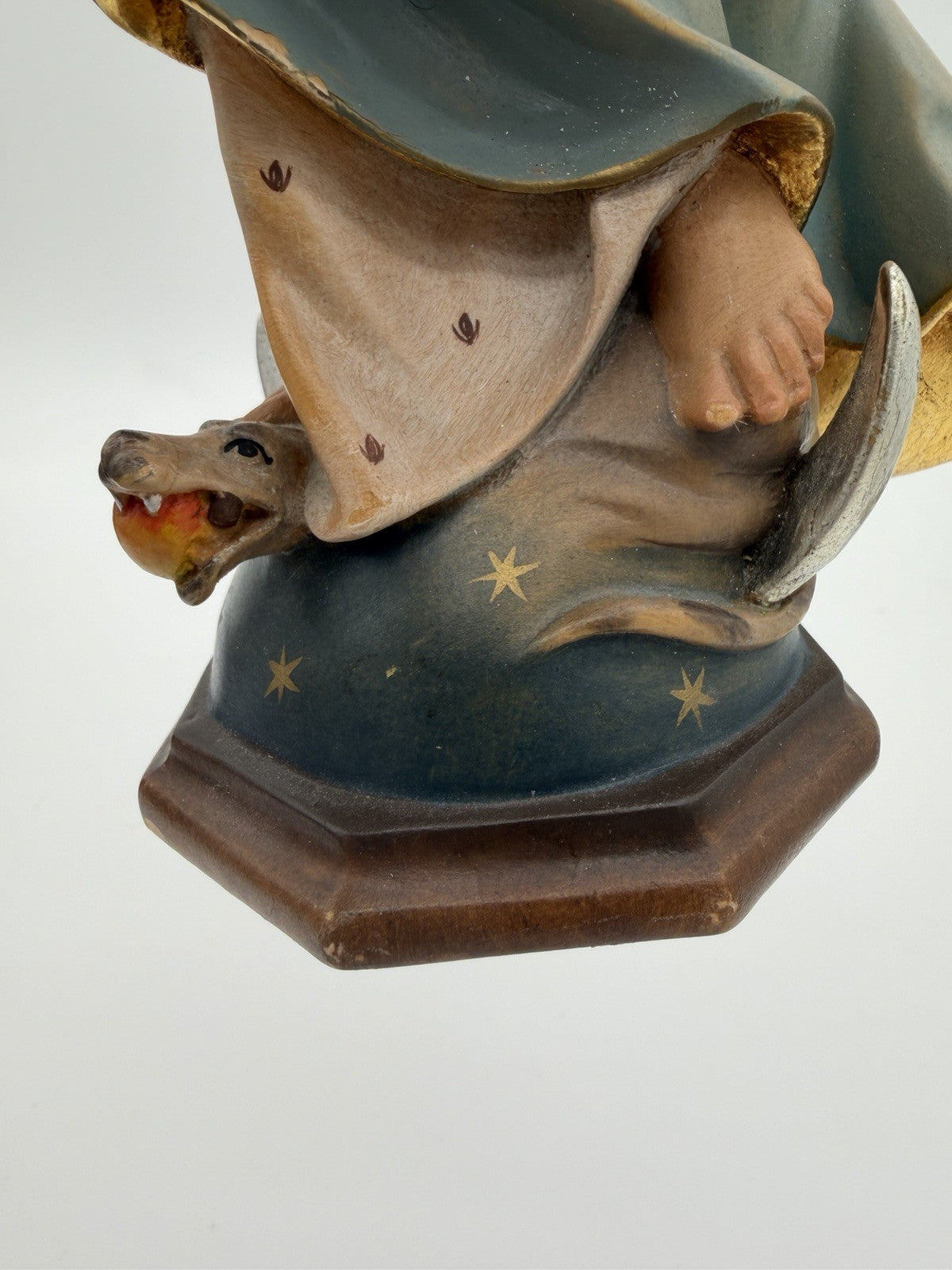 Josef Albl Folk Art Blessed Virgin Mary hand-carved wooden sculpture Germany 12”