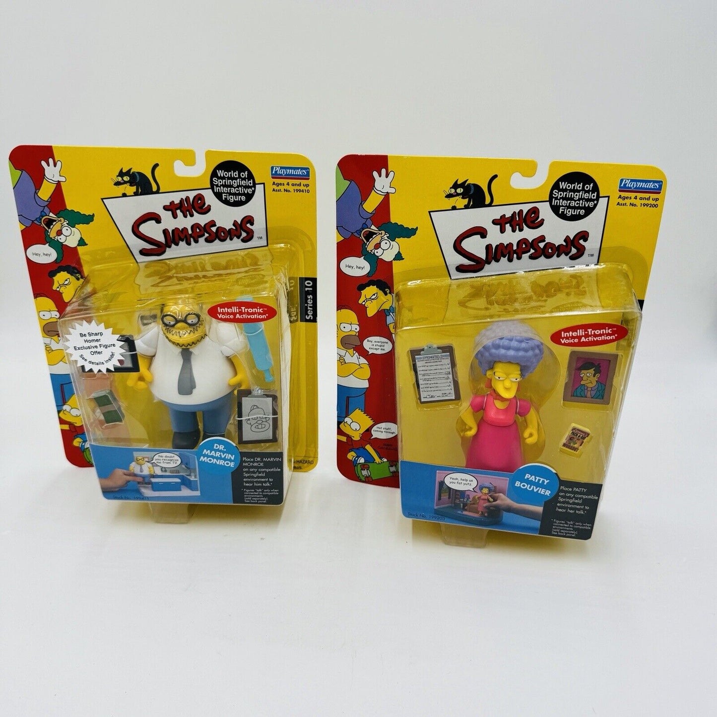 The Simpsons World Of Springfield Sealed Figures Playmates Dr Marvin & Patty