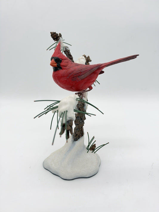 The Danbury Mint Winters Jewel Red Cardinal Bird Figurine Bob Guge Figurine