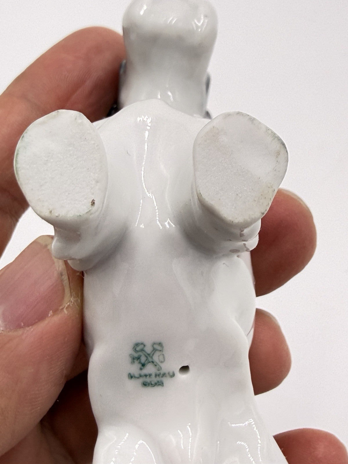 METZLER & ORTLOFF  Germany Porcelain Scottish Terrier Dog Figurine 3”rare Vtg