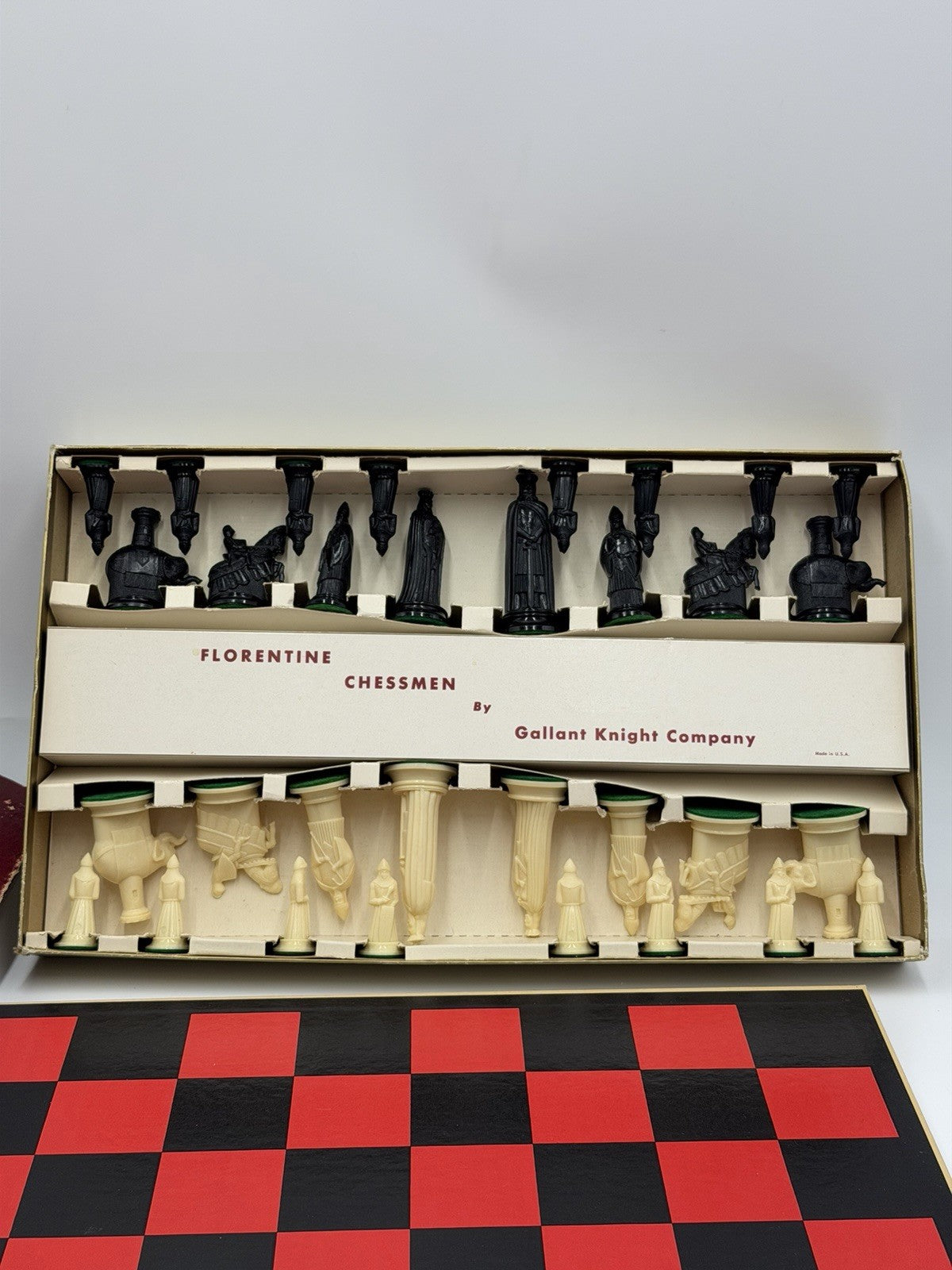 Vintage Florentine chessmen By Gallant Knight Chessmen Of Champions Game USA