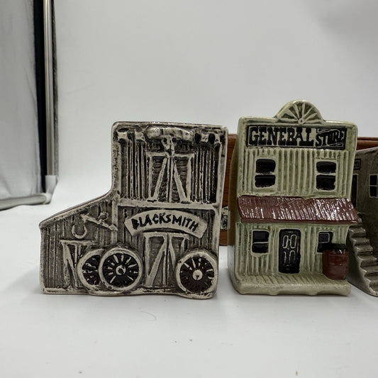 Vintage Sagebrush Junction Old West Models Buildings Set W/box Ceramic