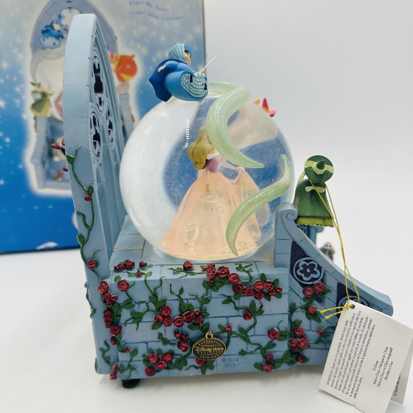 Disney Store Snow Globe Aurora with Fairies Once Upon A Dream Song Works W/box