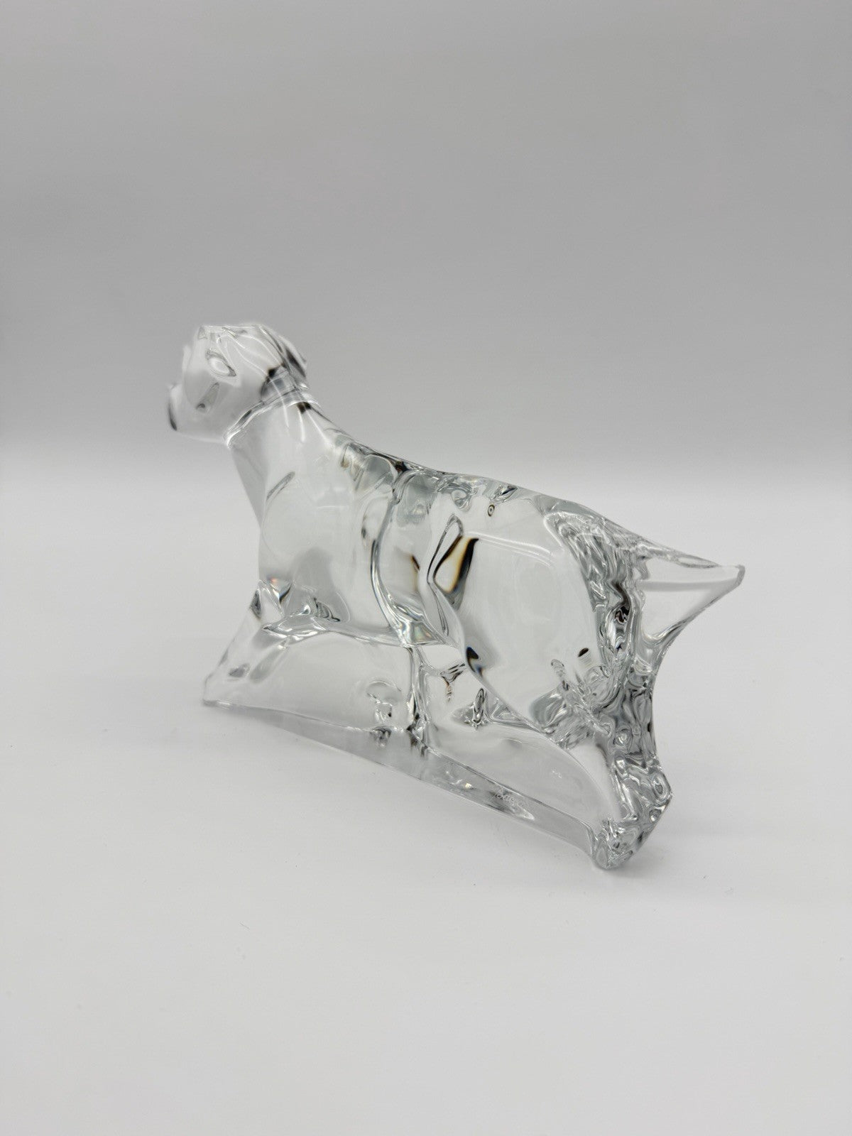 Baccarat France Crystal Clear Dog Labrador Retriever Figurine (Flawed)