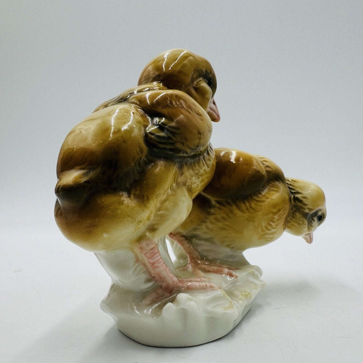 Antique Karl Ens Volkstedt Chicks Chicken Porcelain Figurine Germany Painted