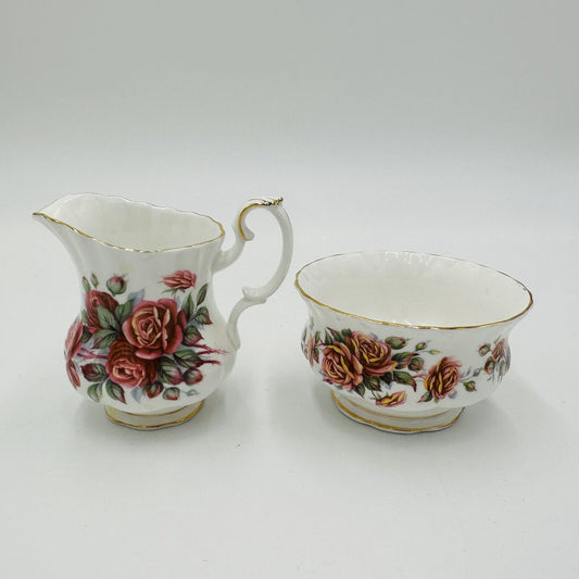 Royal Albert Cream and Sugar Set Centennial Rose Vintage Bone china vintage