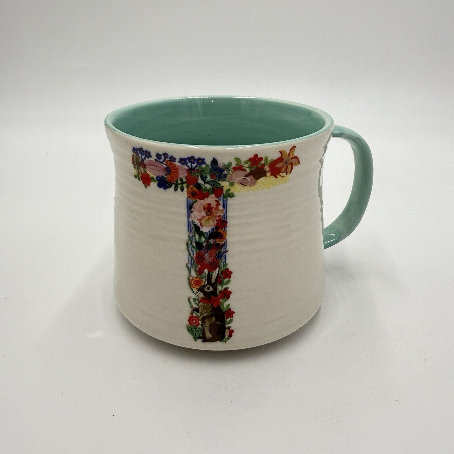 Nathalie Lete for Anthropologie Floral Monogram Letter T Mug 20oz.