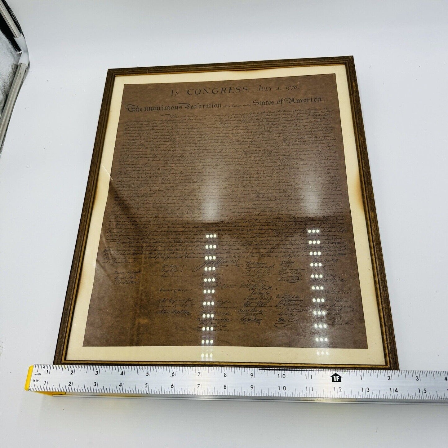 The Unanimous Declaration Of Independence Frame In Congress July 4, 1776 Replica