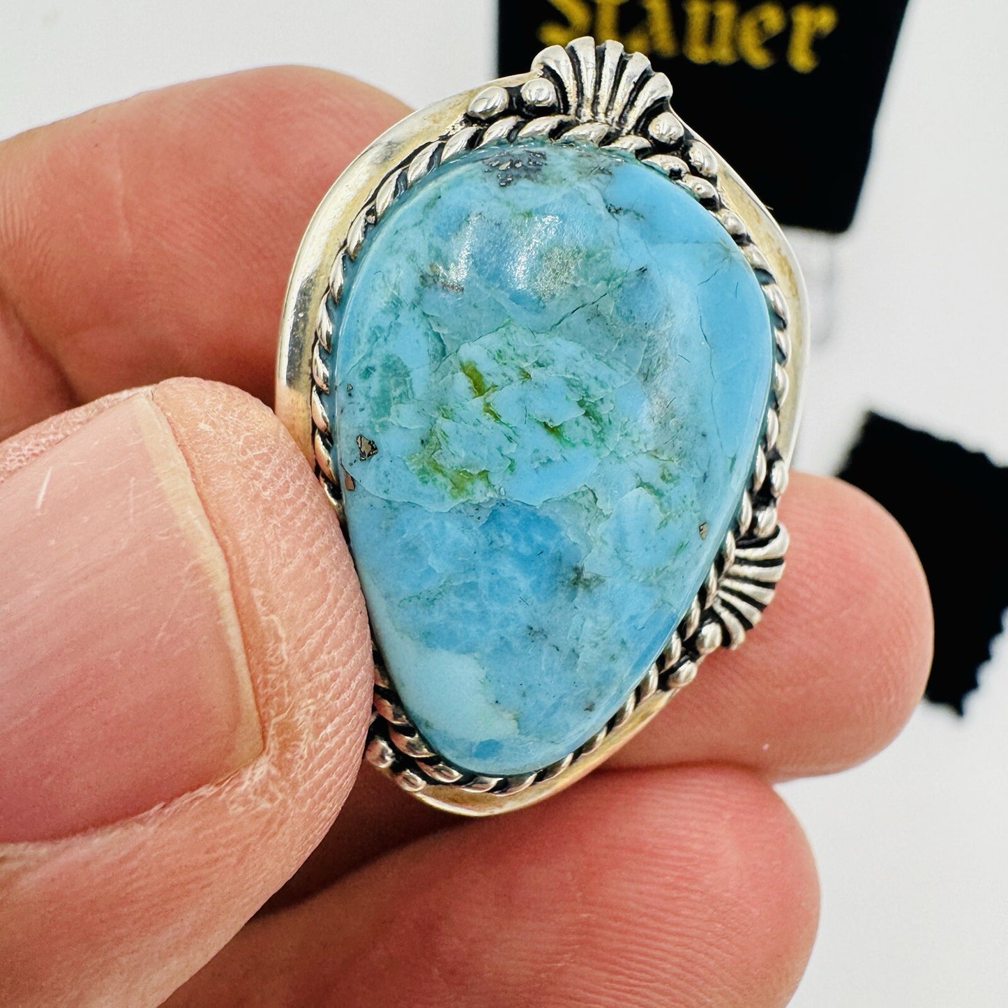 Stauer Sedona Turquoise Sterling Silver Women Ring Size 7 Arizona