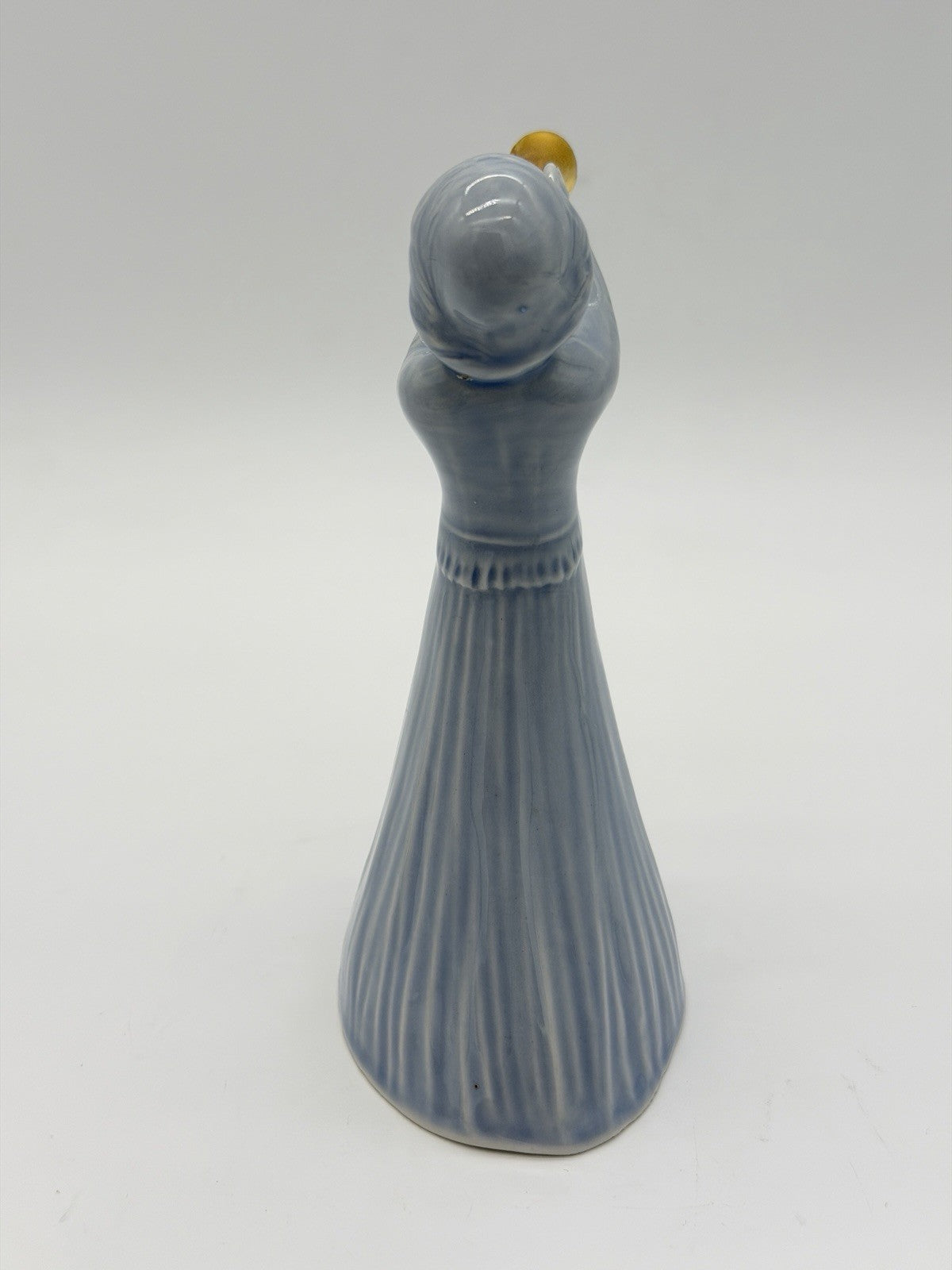Vtg Agostinelli Italy Art Pottery Porcelain Blue Angel Cherub Painted Figurine