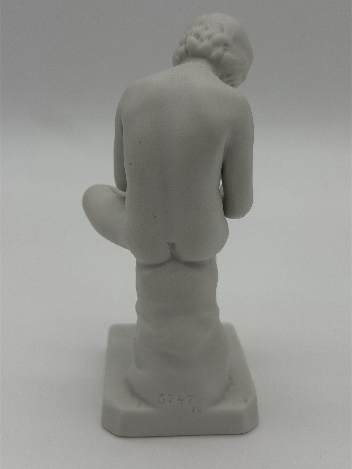 Antique parian ware seated boy Spinario Boy w/ Thorn white bisque 4” figurine
