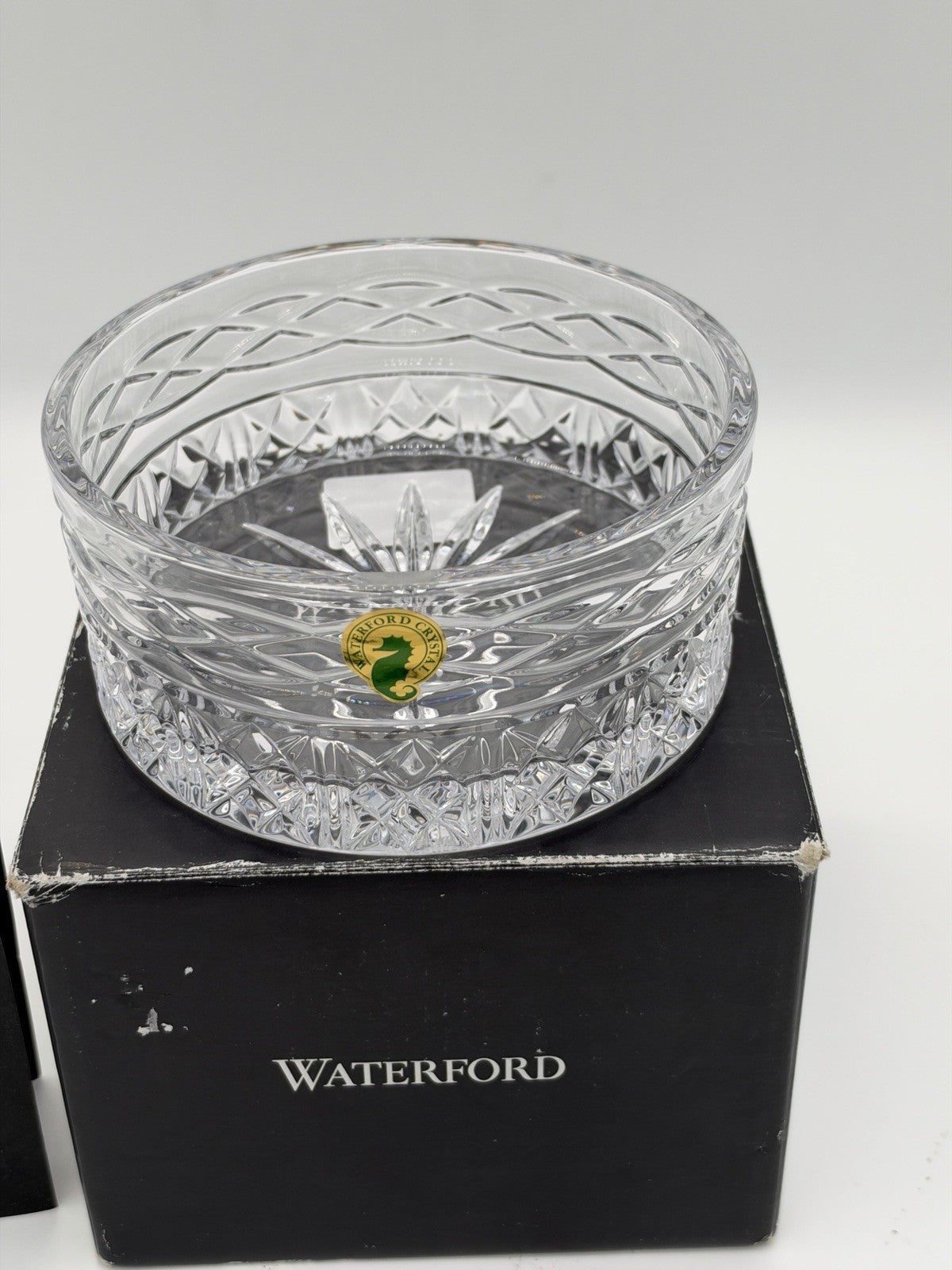 Waterford Crystal Slovene book of Kells Bottle Coaster Cut 5” Boxed Vintage