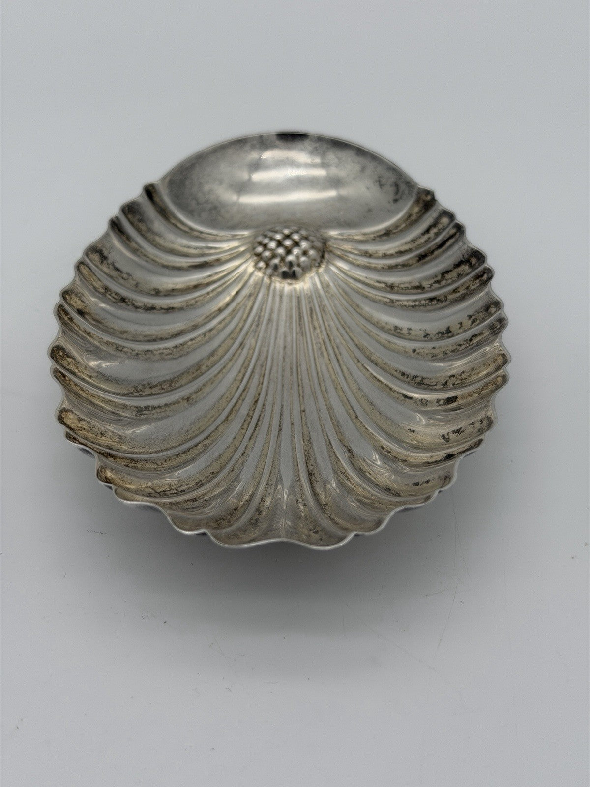 Antique Sterling silver  Manchester scallop shell bonbon candy bowl Dish Tray