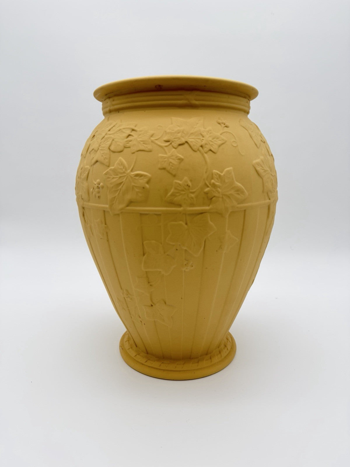 Large Wedgwood England Yellow Cane Jasperware Doric Ivy 12”H Porcelain Rare