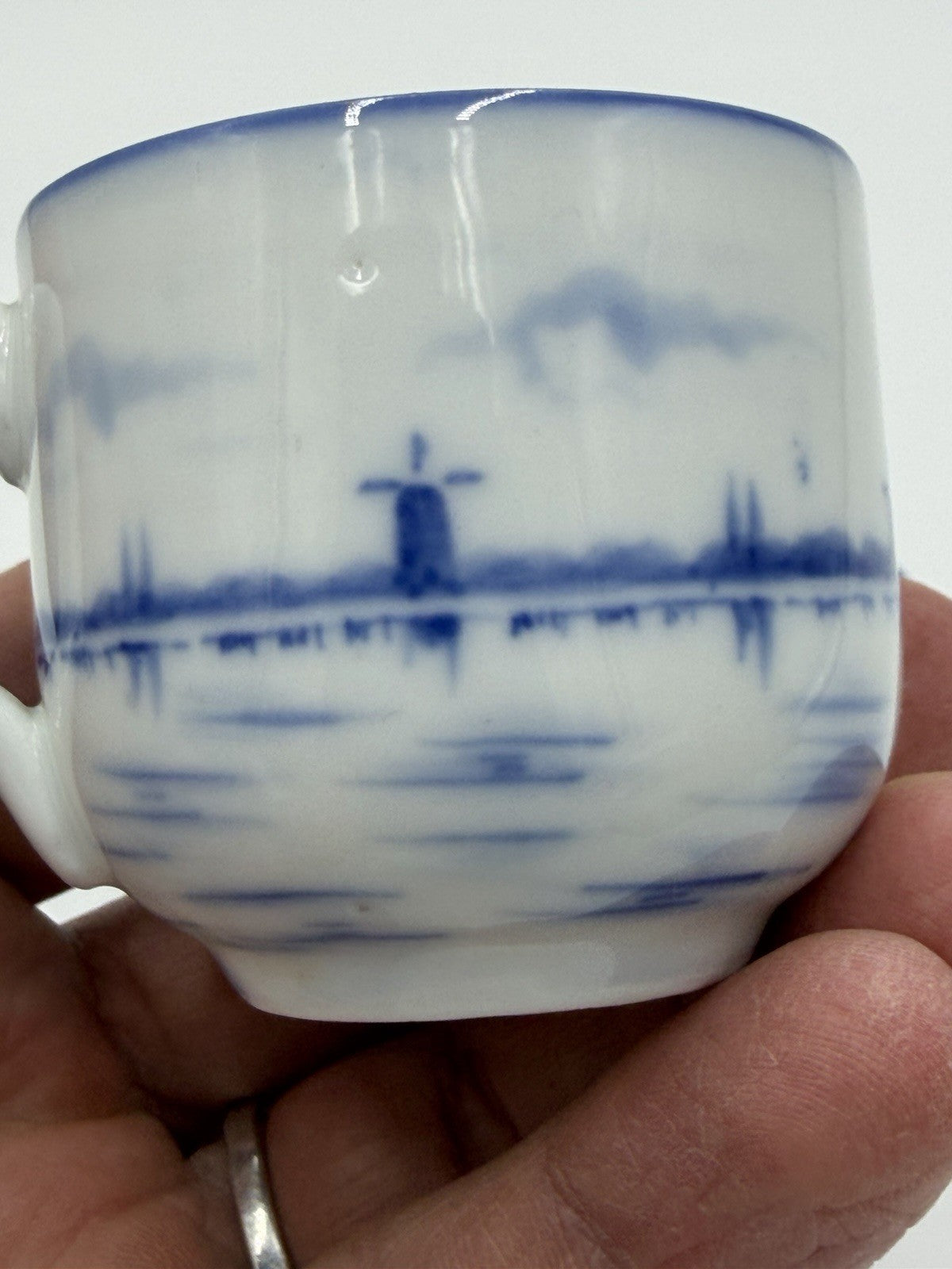 Early 1900’s S.S. Hartwell Gloucester Mass Germany Porcelain Demitasse Set Blue