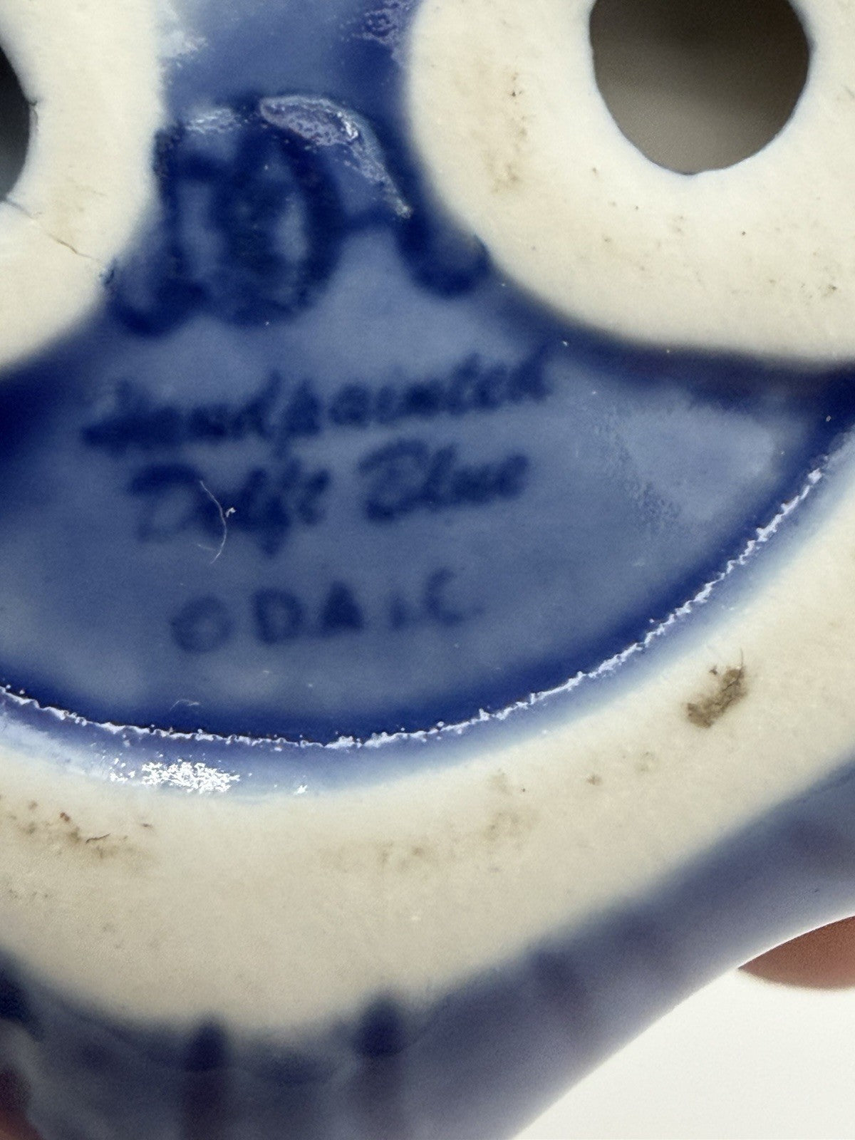 Delft Dutch White & Blue Art Pottery Tulip Flower Candle Stick