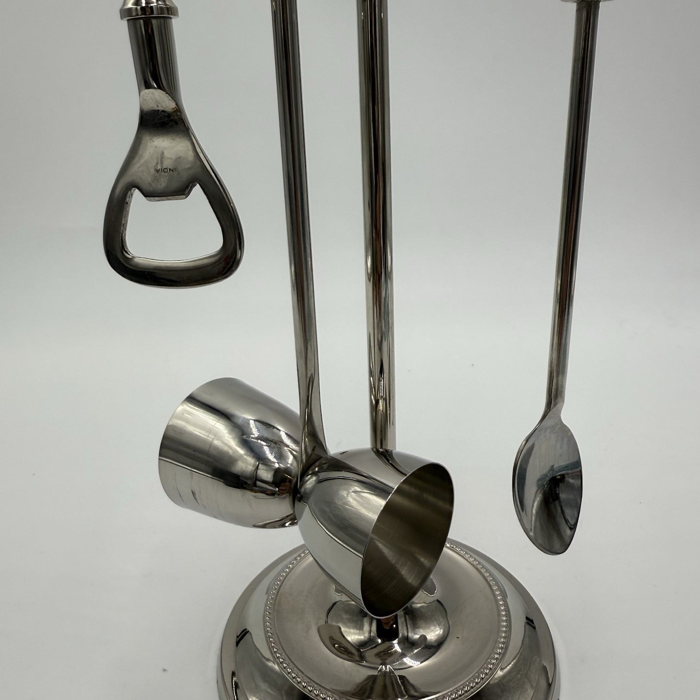 POTTERY BARN  FRENCH Country Chic Faux Bone Handle Bar Tool Set 4 PCs Stainless