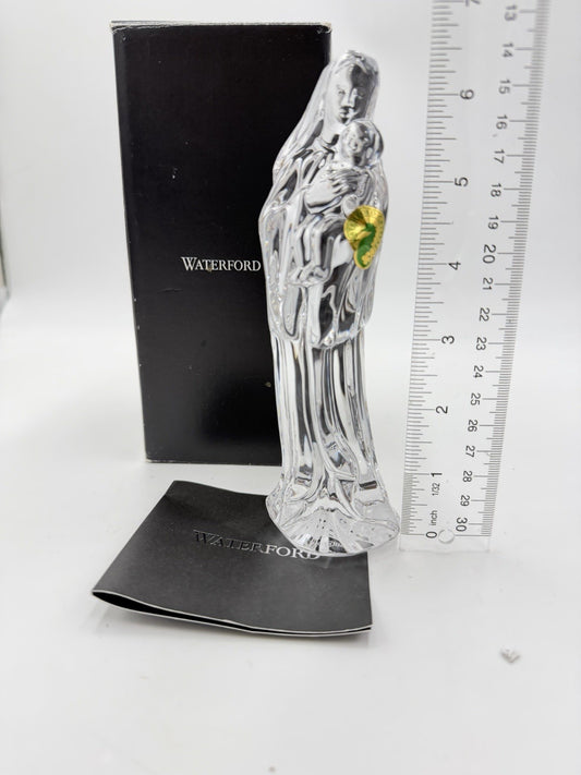 Waterford Crystal Slovenia Mother & Child Crystal 7” Figurine Nativty Mary Jesus