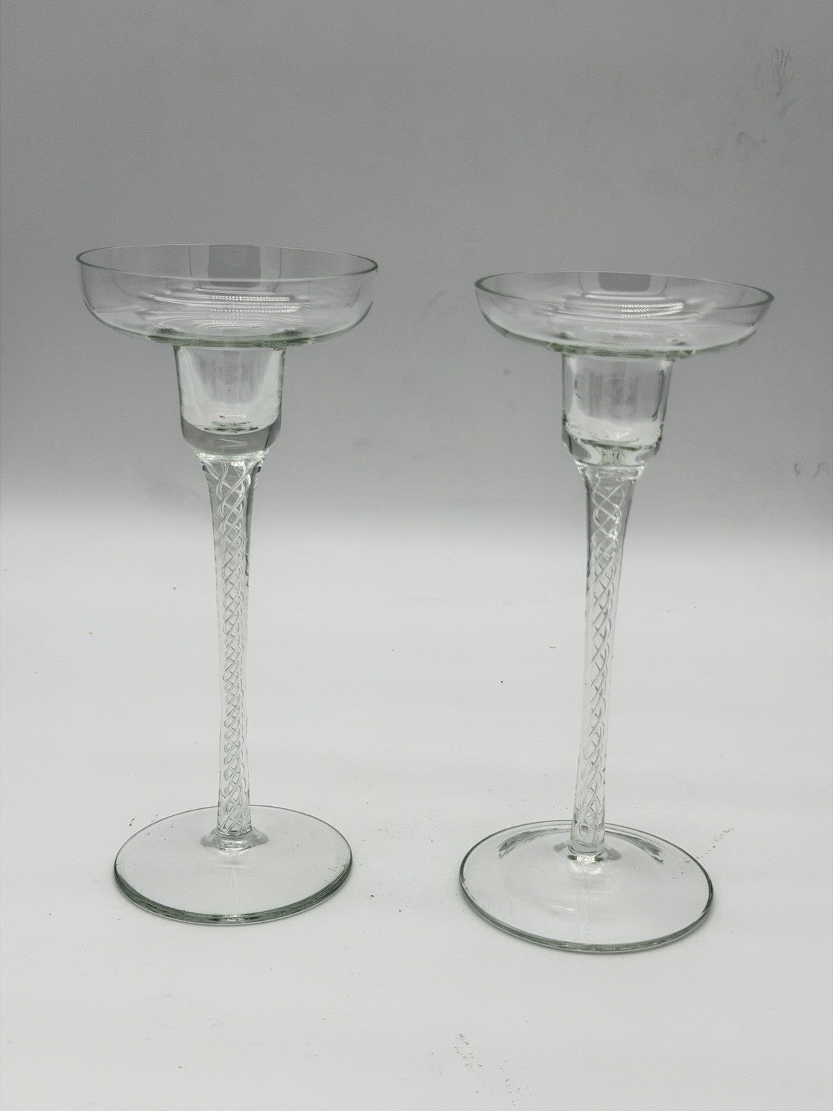 Vintage IONA by Stuart 7.5” Twisted Light Candle Stick Holder Set 2 PCs