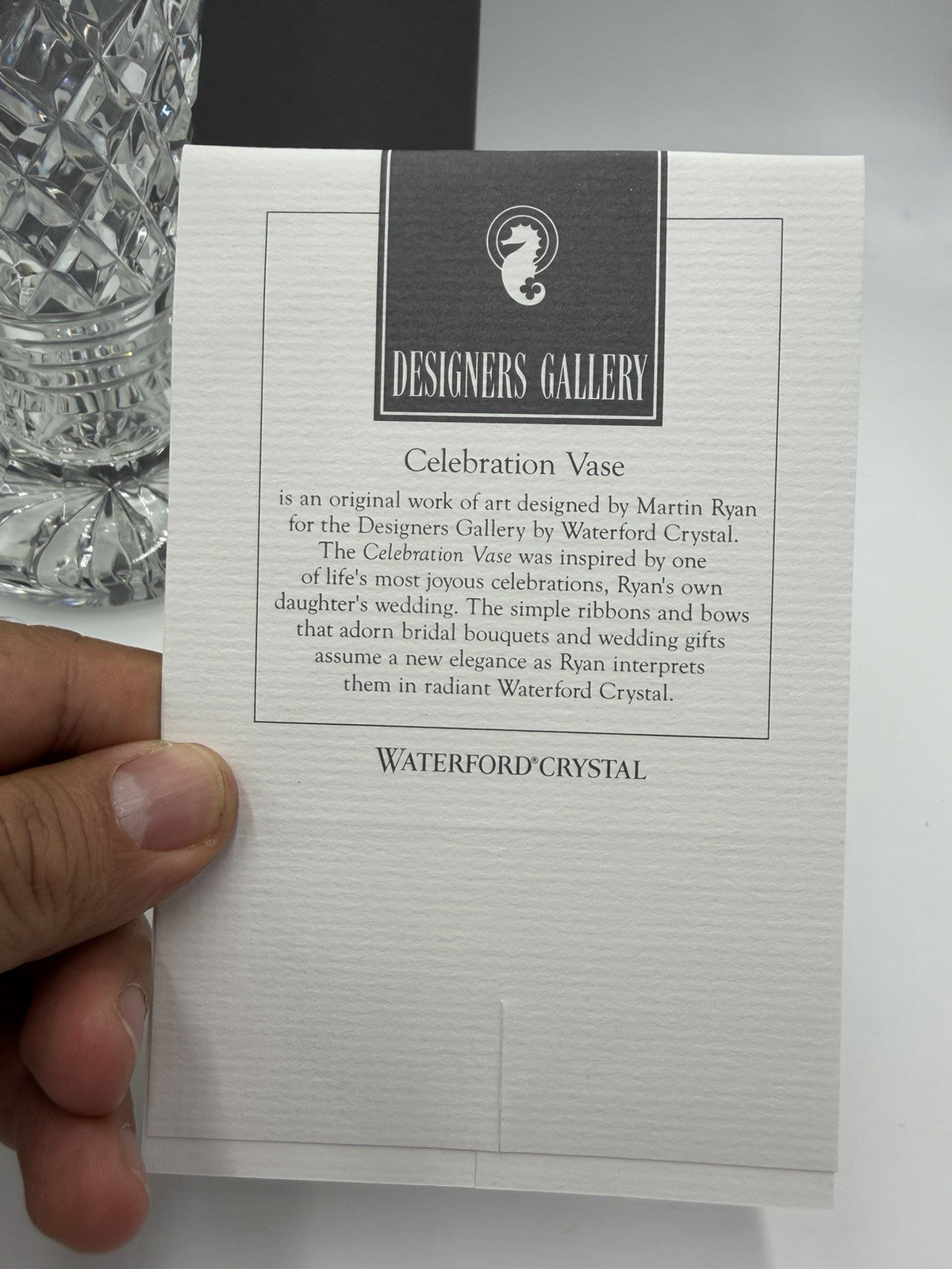 Waterford Crystal DESIGNERS Gallery Celebration Vase Martin Ryan 12”x8” Box/COA