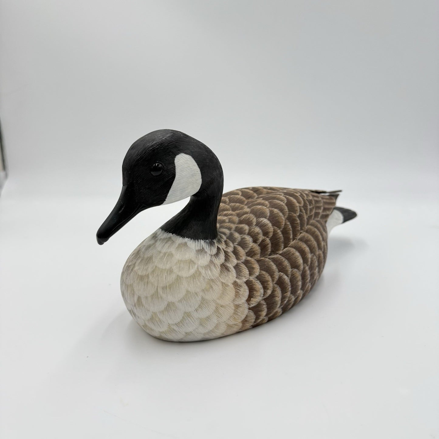 Vintage Folk Art Signed Jeffrey J. Eby Carved Wooden Goose Decoy 6”x12” Painted