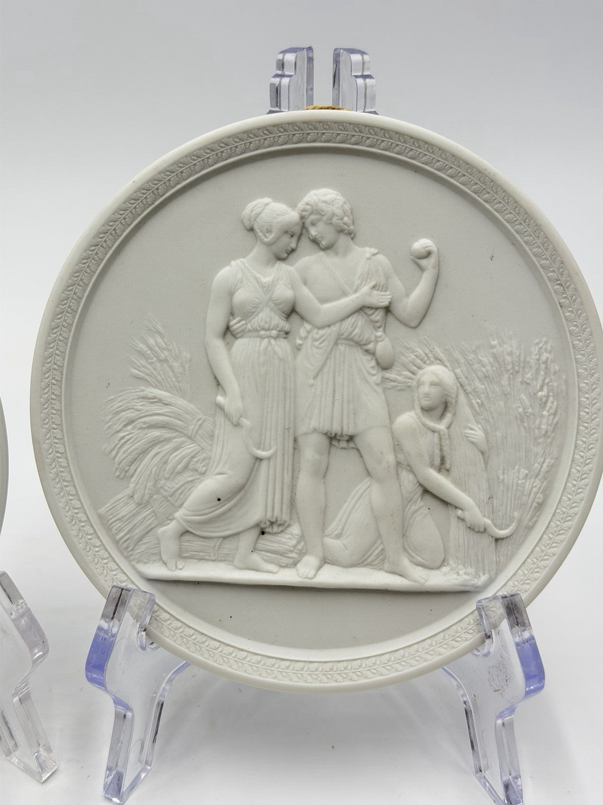 Royal Copenhagen White Bisque Round Wall Art Day & Summer