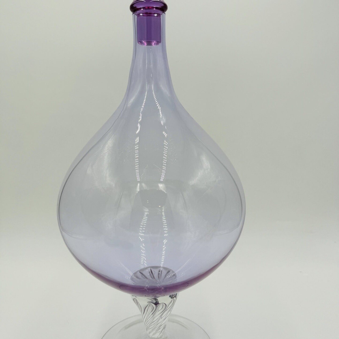 Global Views Art Glass Genie Bottle Julia Buckingham Italy Decanter 22” Purple