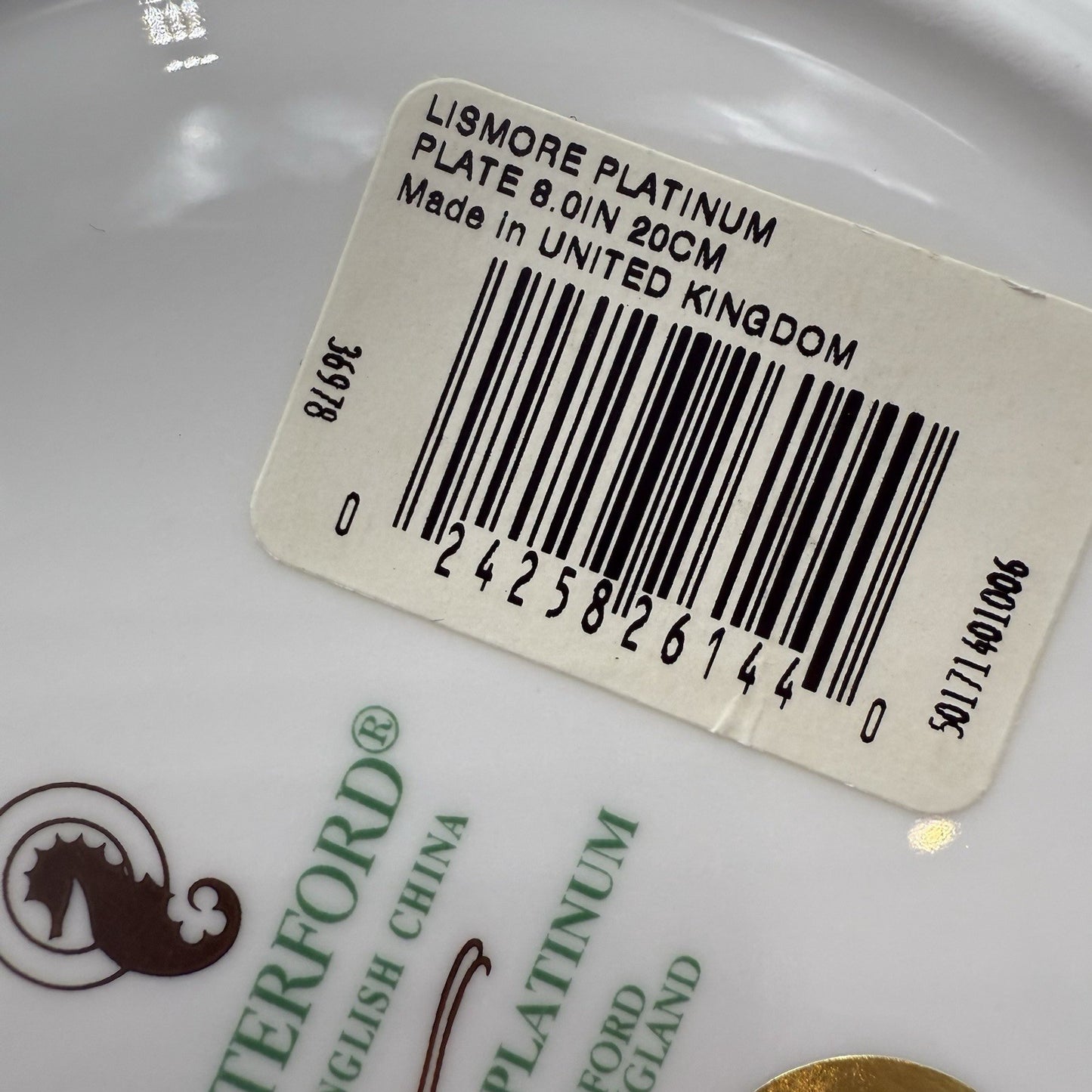 Waterford Fine British China Lismore Platinum  Salad Dessert Plates 4 PCs 8" New