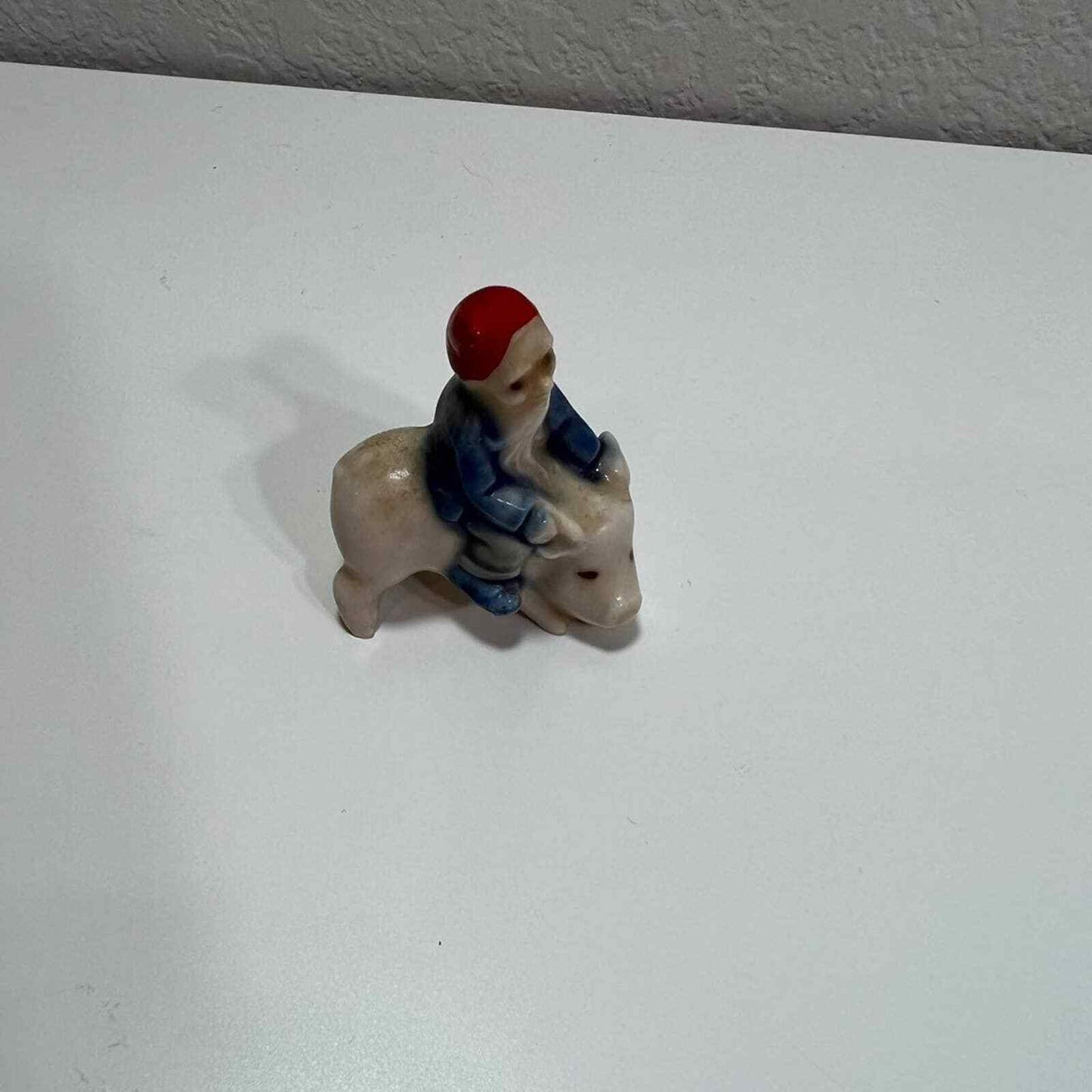 Dutch Blue Gnome Miniature Bearded Porcelain Figurine Collectible Decor Small