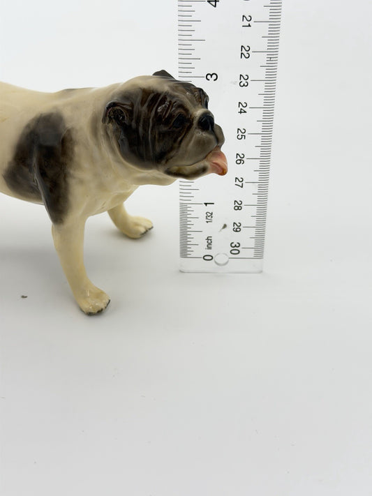 Vintage Mortens Studio Bulldog Figurine W/ Original Sticker Dog Ceramic Painted