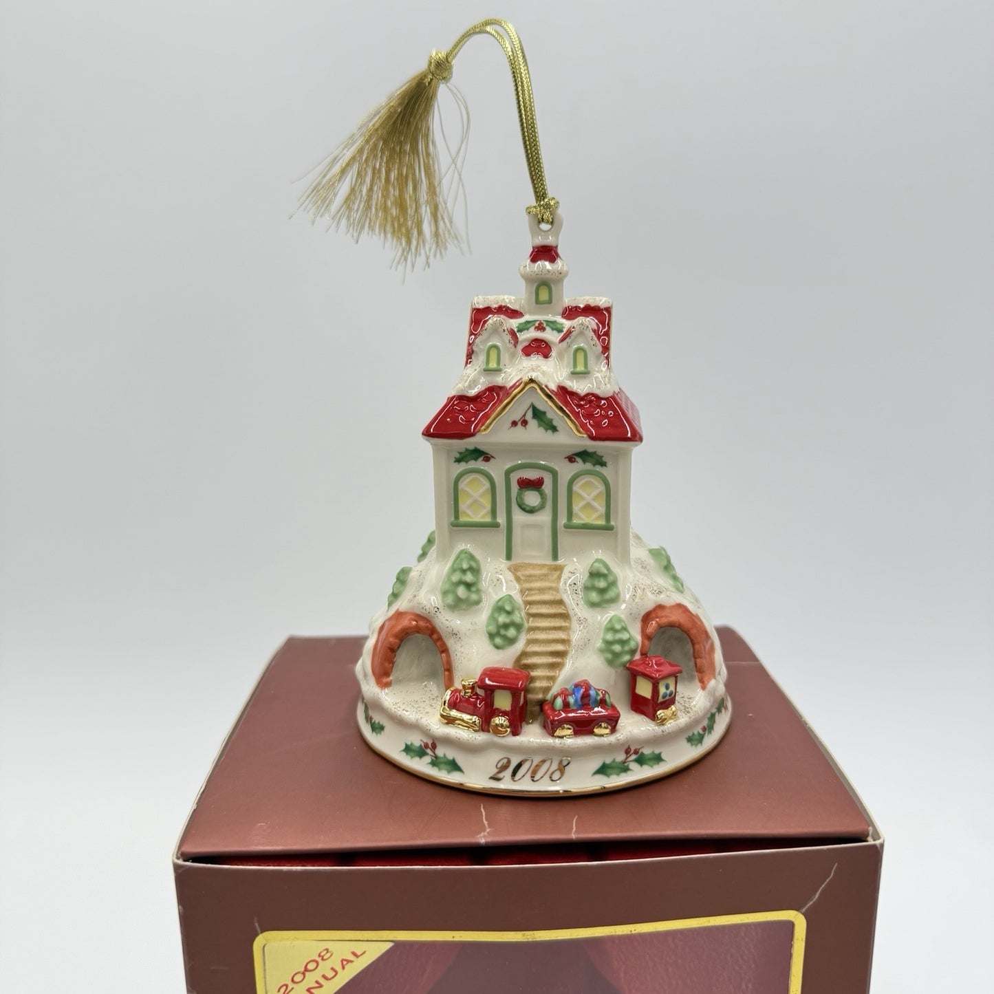 Lenox 2008 Annual Holiday Ride Ornament Porcelain Figurine Christmas 4in