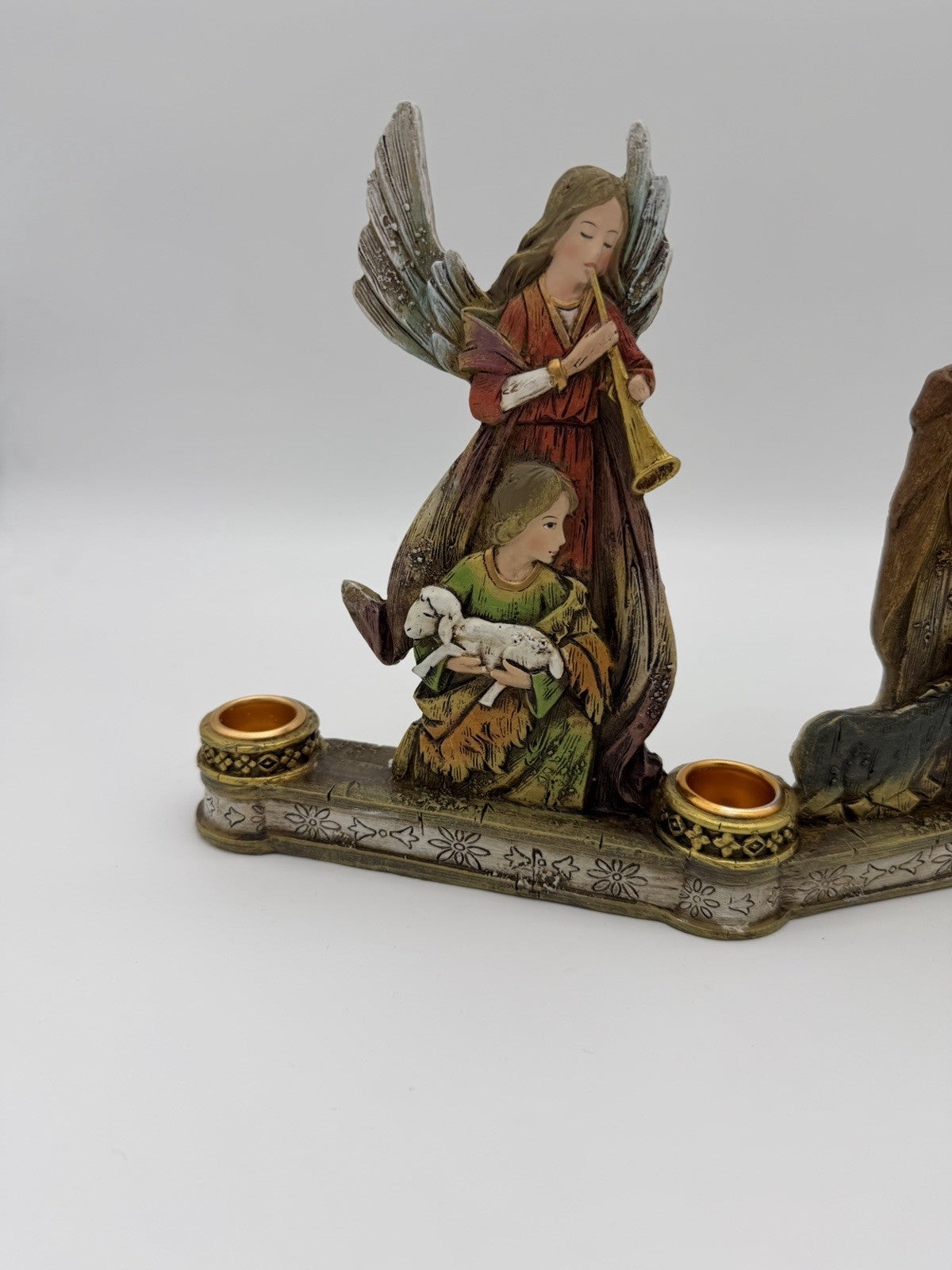 Avon Deluxe Holy Nativity Scene Advent Candle Holder Christmas Decor 18.5x7.5”