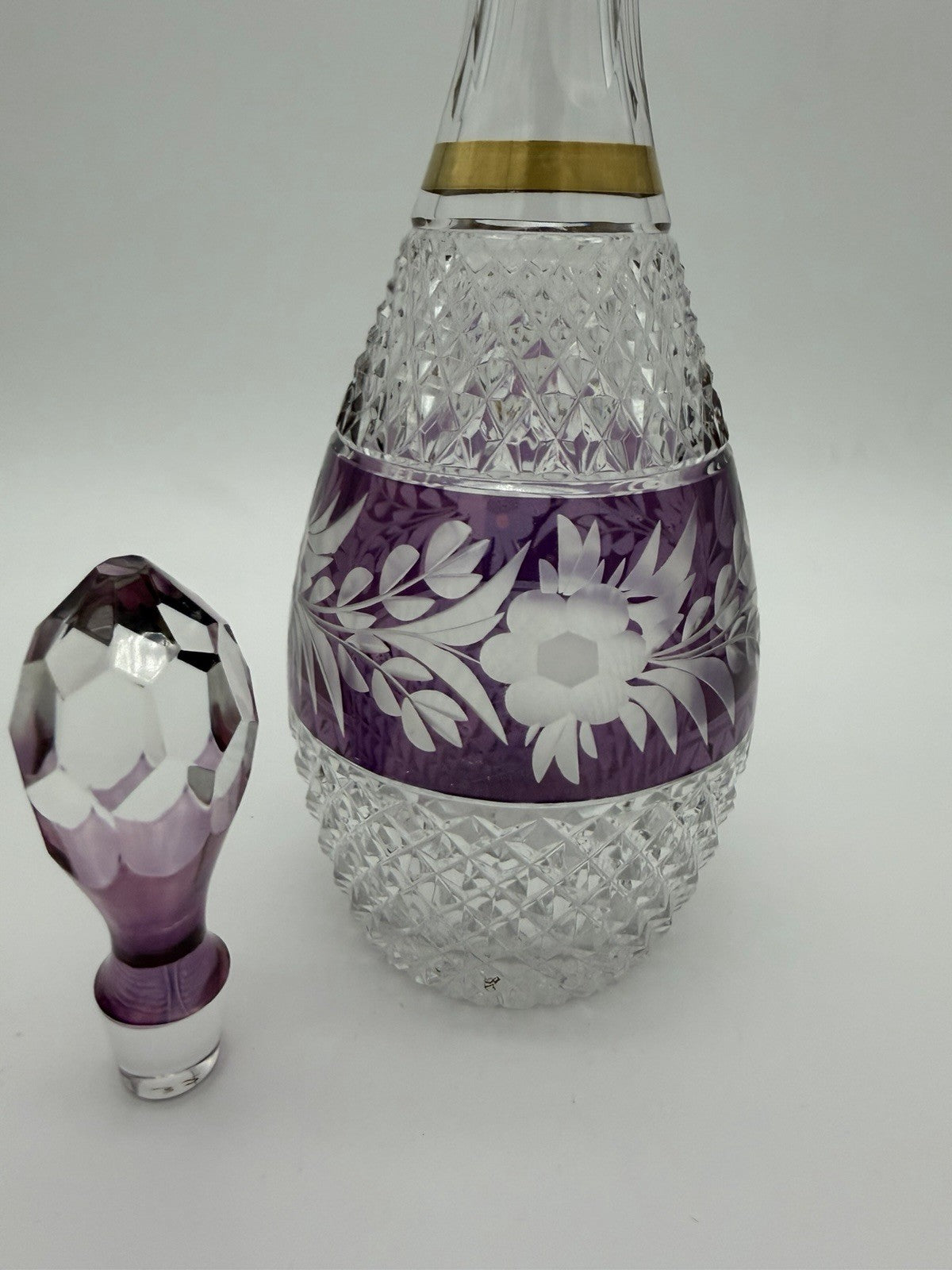 Marchioness Ebeling & Reuss Crystal Cordial Wine Decanter Amethyst W/stopper