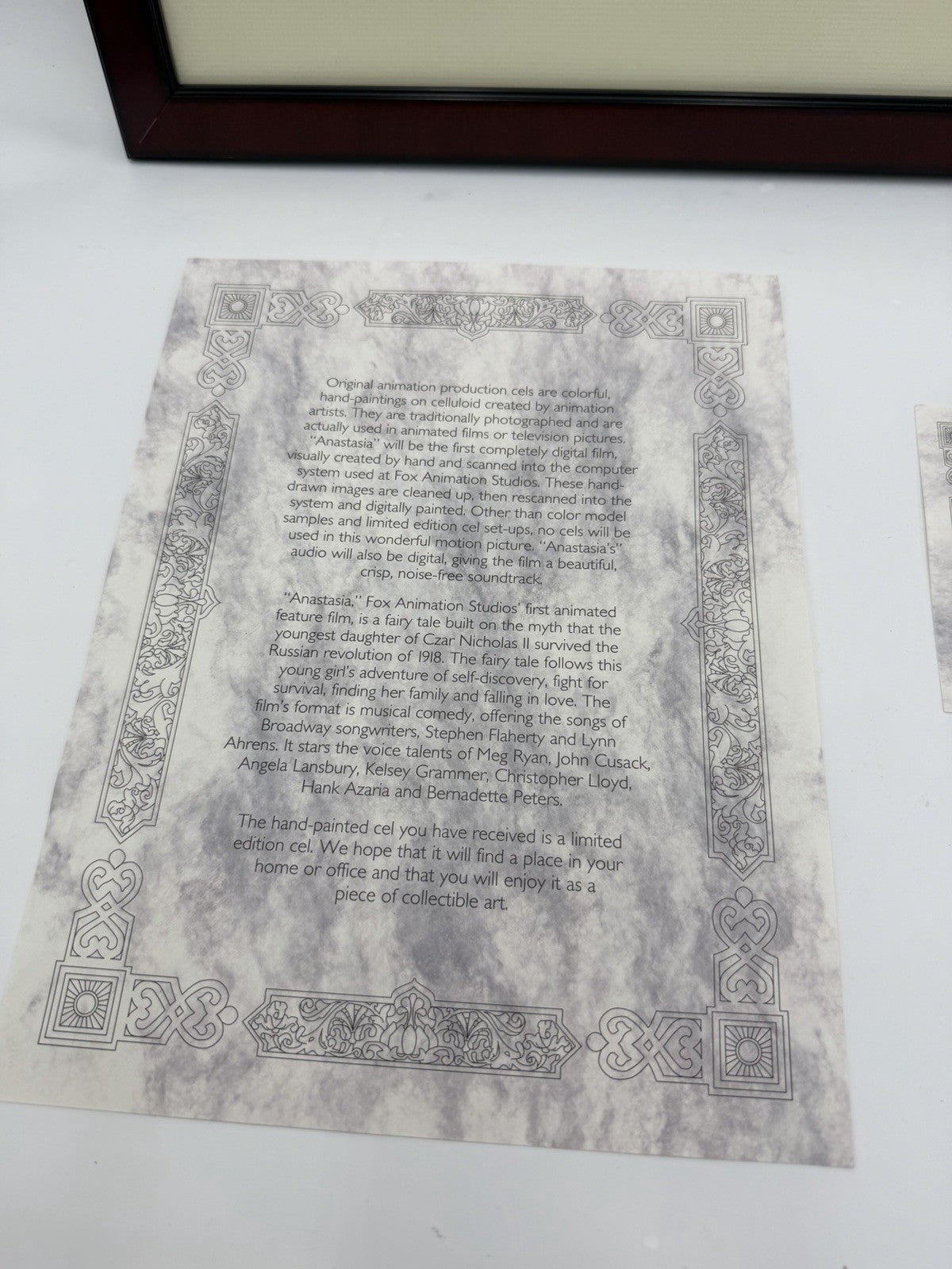 Vtg ANASTASIA Limited-Edition Hand-Painted Animation 4676/4800 Signed /COA