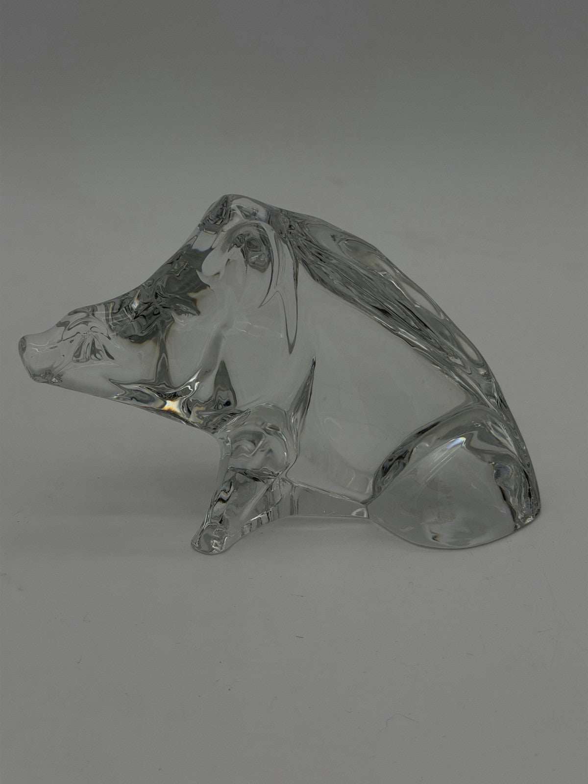 Baccarat France Crystal Boar Figurine Vintage Signed Zodiac Collection